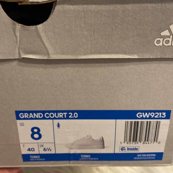 Adidas GRAND COURT 2.0 SHOES SIZE 8BRAND NEW WITH TAG COLOR WHITE - Picture 10 of 12